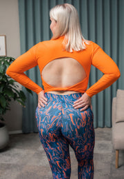 Liza Long Sleeve Wrap Shirt - Orange -30% OFF