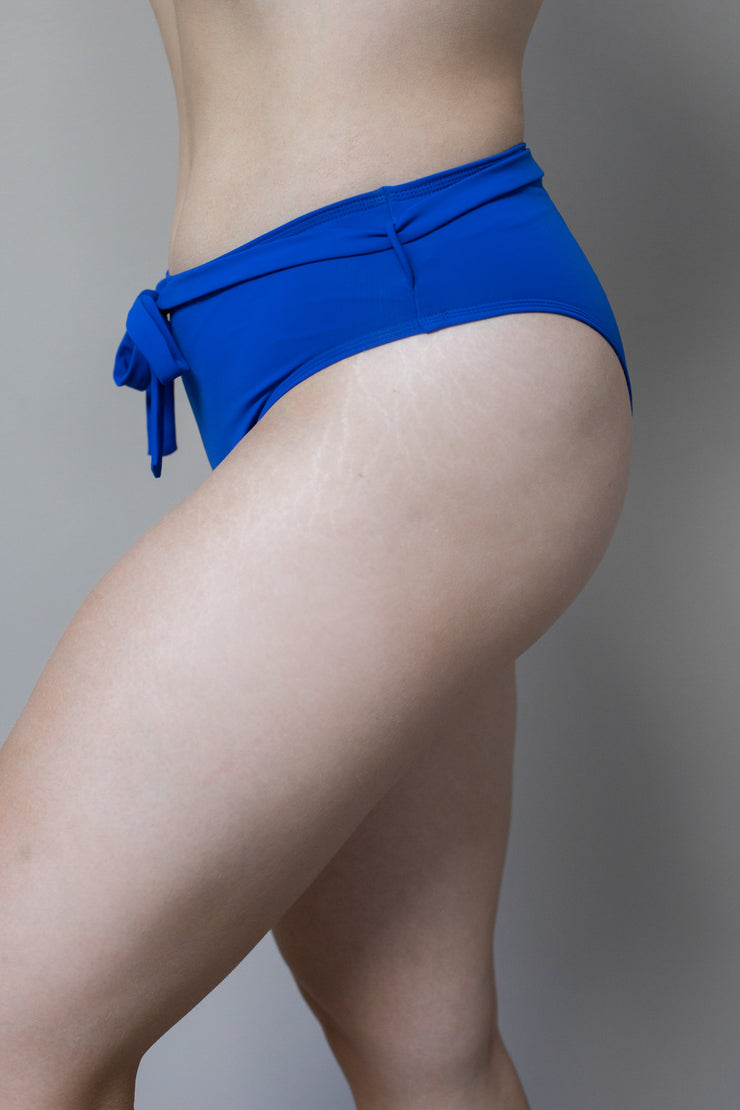 Skye bikini bottom with a bow belt - Blue SAMPLE