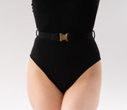 Cruz One Sleeve Women's Swimsuit with Belt - Black -80% OFF