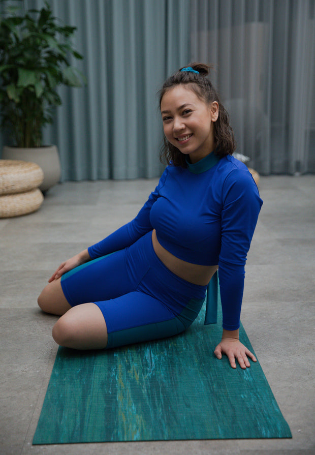 Liza Long Sleeve Wrap Shirt - Blue-turquoise -30% OFF