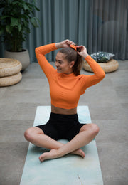 Liza Long Sleeve Wrap Shirt - Orange -50% OFF