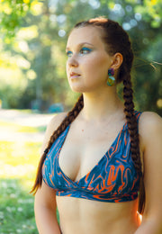 Solar v-neck bikini top - print -60% OFF