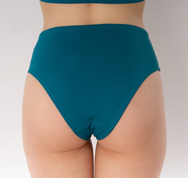 Solar High Waisted Bikini Bottom - Blue-Turquoise SAMPLE