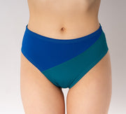 Solar High Waisted Bikini Bottom - Blue-Turquoise SAMPLE