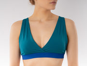 Solar v-neck bikini top - blue-turquoise -80% OFF